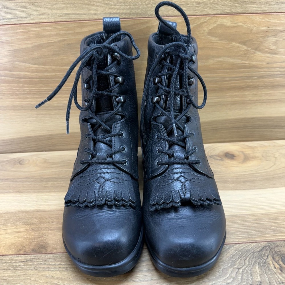 DANSKO Kiltie Boots Womens 6 EU 36 Vintage 90's Black Leather Lace Up Comfort - Picture 4 of 12